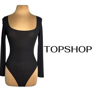 TOPSHOP black long sleeve bodysuit Women’s size 6 Small